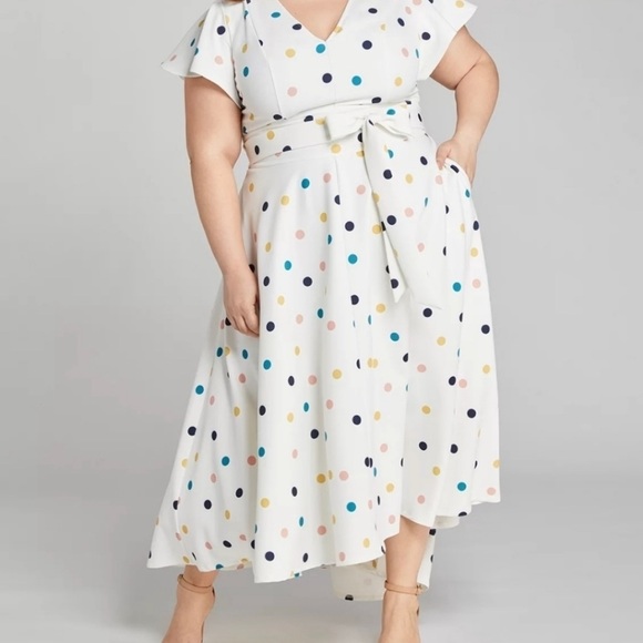 Lane Bryant Dresses & Skirts - Lane Bryant Multicolor Polka Dot Dress 18